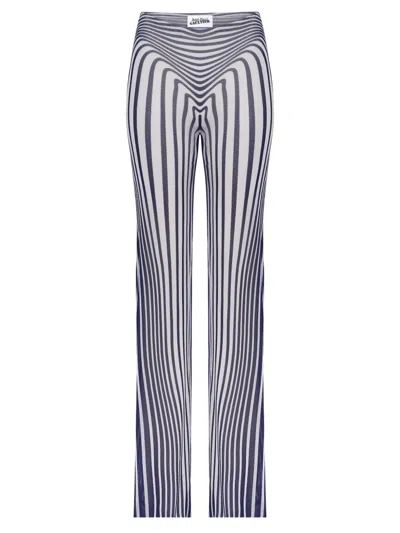 Jean Paul Gaultier Elasticated Morphing-stripes Trousers In Multi