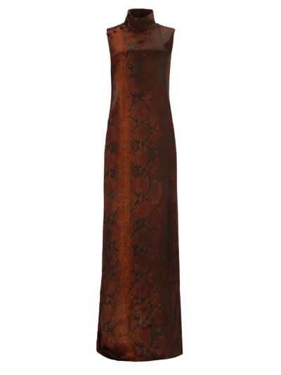 Jean Paul Gaultier Elegant Long Suit With Python Print For Women In Brown