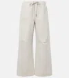 Jean Paul Gaultier Embossed Logo Cotton Sweatpants In Gray