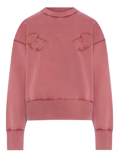 Jean Paul Gaultier Embroidered Sweatshirt In Pink