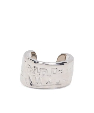 Jean Paul Gaultier Engraved-logo Bracelet In Silver