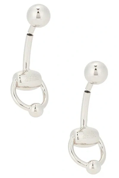 Jean Paul Gaultier Equestrian Piercing Earrings In Silver