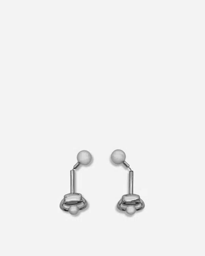 Jean Paul Gaultier Equestrian Piercing Earrings Silver In Gray