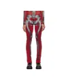 Jean Paul Gaultier Exclusive Red  Blue Printed Squeletor Trousers In Red