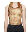 Jean Paul Gaultier Multicolor Tartan Face Tank Top In Nude
