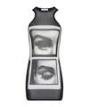 Jean Paul Gaultier Mini Tanktop Dress Eyes And Lips In Black