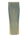 Jean Paul Gaultier Mesh Spiral Long Skirt In Green