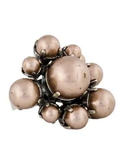 Pre-owned Jean Paul Gaultier Faux Pearl Bubble Cocktail Ring In Multi