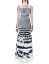 Jean Paul Gaultier Double Layer Mini Dress With Marinière Print In White Navy Black