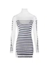 Jean Paul Gaultier Double Layer Mini Dress With Marinière Print In White
