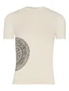 Jean Paul Gaultier Crewneck Graphic Print Laurel Printed Short Sleeves In Neutral