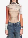 Jean Paul Gaultier Printed Bodysuit In Black