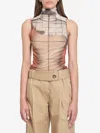 Jean Paul Gaultier Printed Tulle The Fire Tank Top