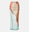 Jean Paul Gaultier Fire Tulle Maxi Skirt In Multi