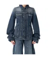 Jean Paul Gaultier Balloon-sleeve Denim Jacket In Blue
