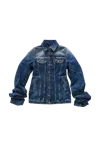 Jean Paul Gaultier Fitted Denim Jacket With Extended Sleeves Vintage Blue In Blue