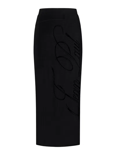 Jean Paul Gaultier Fitted Midi Skirt In Black