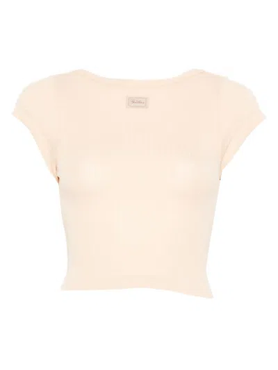 Jean Paul Gaultier Fitted Ribbed Crop Top With Round Neckline In Multi