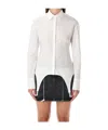 Jean Paul Gaultier Collared Long Sleeve Shirt With Unique Hem In White