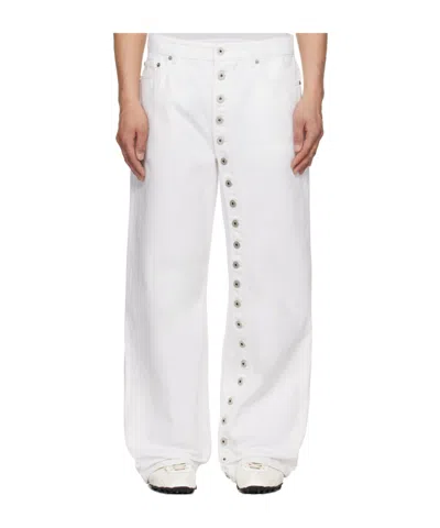 Jean Paul Gaultier Five Pocket Denim Trousers In White