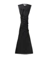 Jean Paul Gaultier Flock 'tattoo Ruban' Open Back Mesh Sleeveless Dress In Black