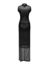 Jean Paul Gaultier Flocked Dress In Black
