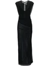 Jean Paul Gaultier Flocked-logo Maxi Dress In 黑色