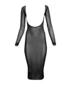 Jean Paul Gaultier Flocked-logo Mesh Midi Dress In Black