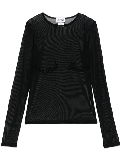 Jean Paul Gaultier Flocked-logo T-shirt In Black