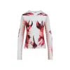 Jean Paul Gaultier Flower Body Morphing Mariniere Print Top In Pink