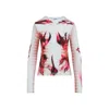 Jean Paul Gaultier Floral-design Long Sleeve Top In Vibrant Hues In White