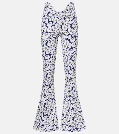 Jean Paul Gaultier Floral Flared Jeans In White