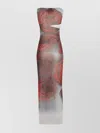 Jean Paul Gaultier Floral Maxi Dress Boat Neckline In Multi