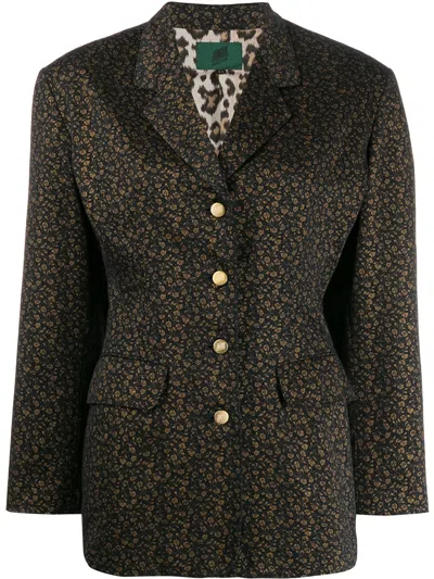 Pre-owned Jean Paul Gaultier Floral Print Blazer In Blue
