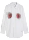 Jean Paul Gaultier Floral-print Cotton-poplin Shirt In White