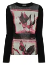 Jean Paul Gaultier Floral-print Jumper In Black