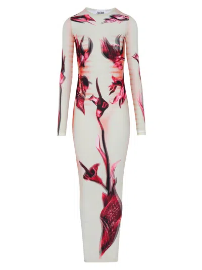 JEAN PAUL GAULTIER JEAN PAUL GAULTIER FLORAL PRINT LONG DRESS
