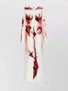 Jean Paul Gaultier Double-layered Printed Maxi Dress In Pink