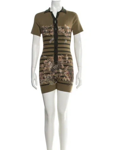 Pre-owned Jean Paul Gaultier Floral Print Romper In Multicolor