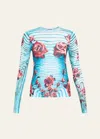 Jean Paul Gaultier Long-sleeved T-shirt In Blue