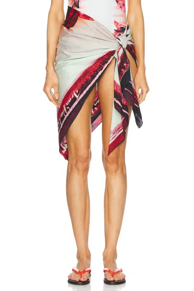 Jean Paul Gaultier Gray & Pink 'the Flower Body Morphing Marinière' Cover-up In 422030 Mint/palepink