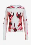 Jean Paul Gaultier Flower Body Morphing Mariniere Print Top In Multicolor