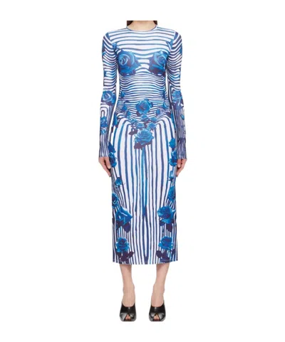 JEAN PAUL GAULTIER FLOWER BODY MORPHING MIDI DRESS