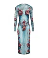 Jean Paul Gaultier Floral Jersey Midi Dress In Blue