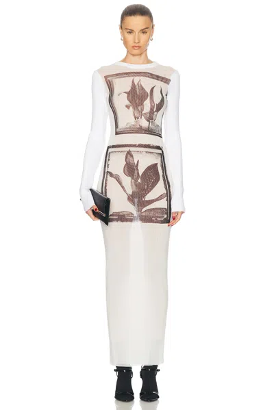 JEAN PAUL GAULTIER FLOWERS CADRES LONG DRESS