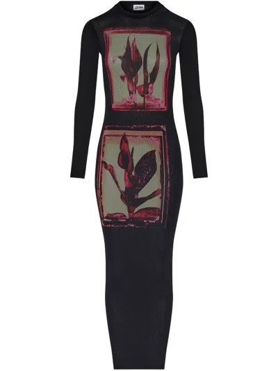 JEAN PAUL GAULTIER FLOWERS CADRES MAXI DRESS