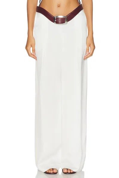 Jean Paul Gaultier Flowing Track Suit Pant In White & Burgundy