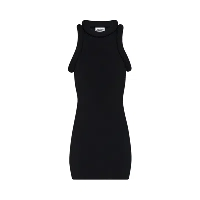 Pre-owned Jean Paul Gaultier Foam Detail Short Dress 'black' | Women's Size L