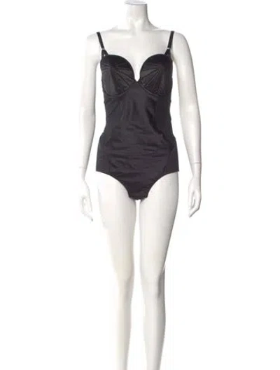 Pre-owned Jean Paul Gaultier For Lindex Bodysuit V-neck Bodysuit W/ Tags In Black