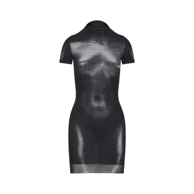 JEAN PAUL GAULTIER FORM-FITTING MINI DRESS WITH SEMI-SHEER FINISH